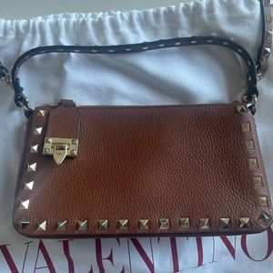 Valentino Rockstud Shoulder Bag in Brown